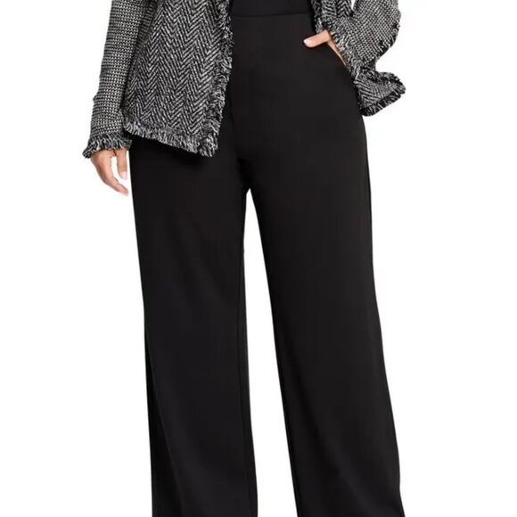 NIC+ZOE Ponte Wide-Leg Trousers Black Onyx 2X NWT - Picture 2 of 5